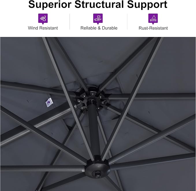 PURPLE LEAF 9'×9' Patio Umbrella - Image 4