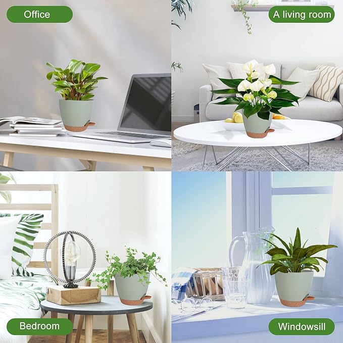 Planters for Indoor Plants, 8/7/6.5/6/5.5/5 Inch Self Watering Planters - Image 7
