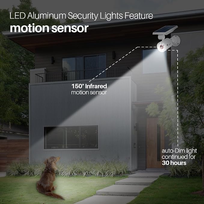 Solar Motion Lights Waterproof Metal Body, 1400-Lumen 9-Watt, Solar Powered - Image 7