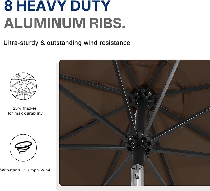 ABCCANOPY 10FT Durable Solar Led Patio Umbrellas - Image 7