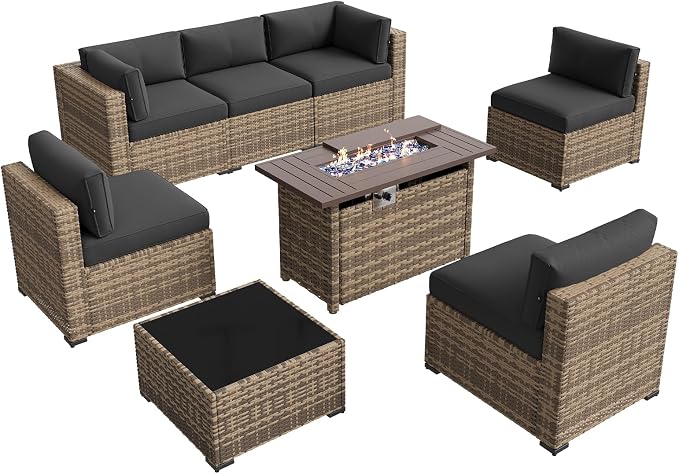Aoxun Patio Furniture Sets, 8-Piece Outdoor Patio Furniture - Image 8