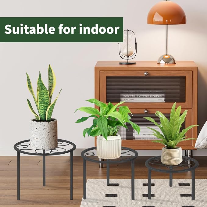 5-piece set of metal plant potted flower racks, heavy-duty flower pot plant - Image 8
