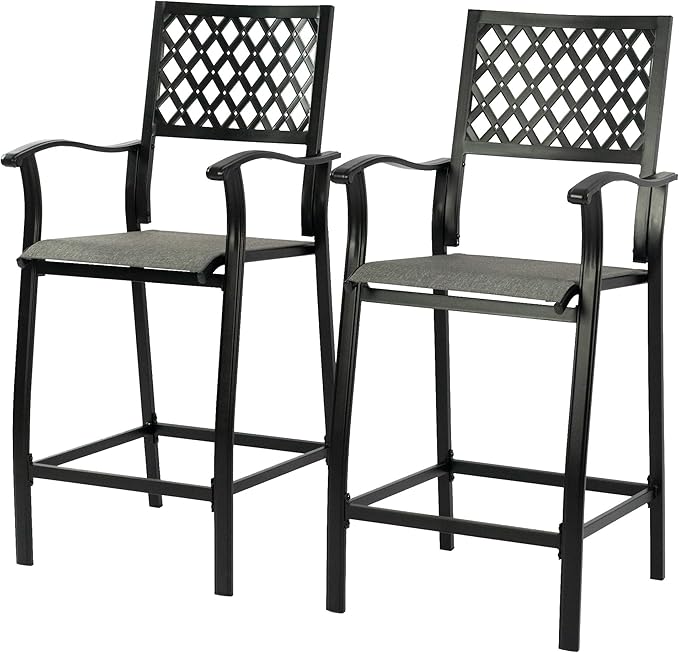 Kozyard Outdoor Bar Stools Set of 2, Patio Bar Chairs by Kozyard