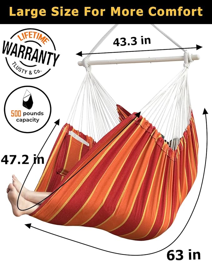 XXL Hammock Chair Hanging Rope Swing - Image 3