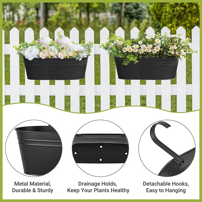 Dahey 4 Pcs Metal Hanging Flower Pots - Image 3