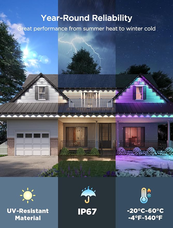 Govee Permanent Outdoor Lights 2, 150ft RGBIC Outdoor Lights - Image 4