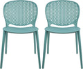 2xhome Set of 2 Patio Dining Chairs | Modern Stackable Outdoor Pool Side Chair by 2xhome