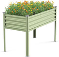 Raised Garden Bed with Legs, 48×24×32in Large Galvanized Elevated Planter Box by Winpull
