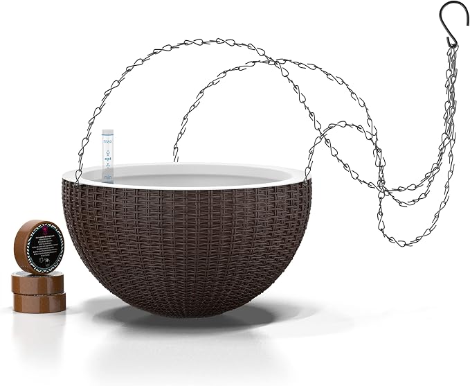 GARDENIX DECOR Self Watering Hanging Planter, Coco Coir, by Unknown