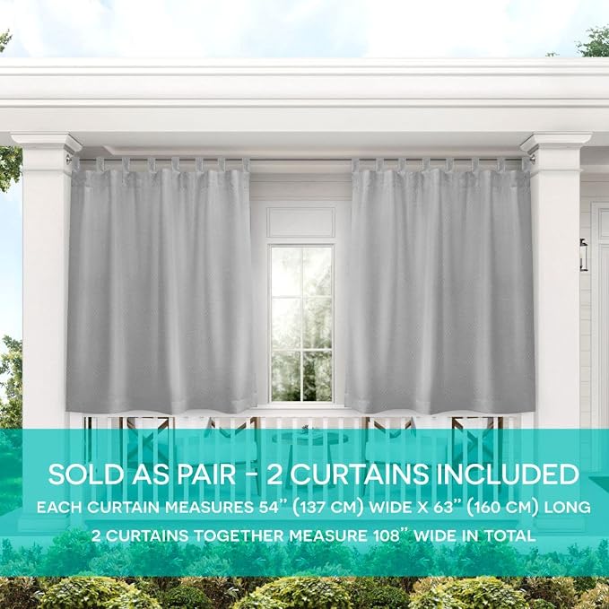 Exclusive Home Cabana Solid Indoor/Outdoor Light Filtering Hook-and-Loop Tab - Image 2
