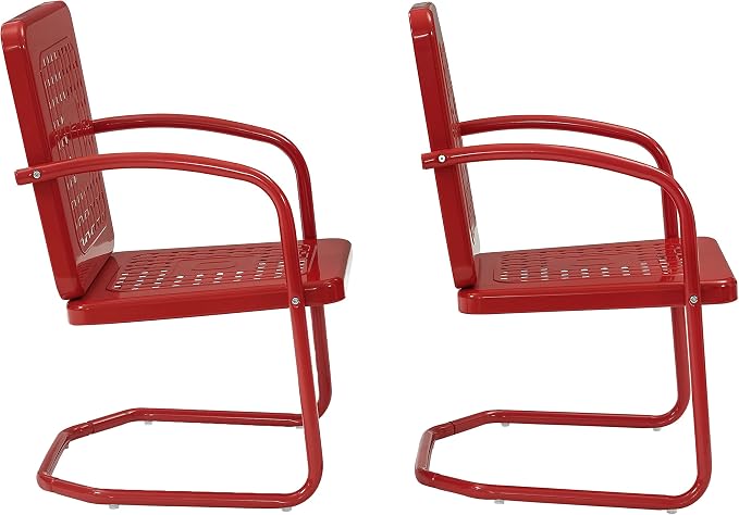 Crosley Furniture Bates 2-Piece Outdoor Chair Set, Retro Metal Patio Chairs - Image 5