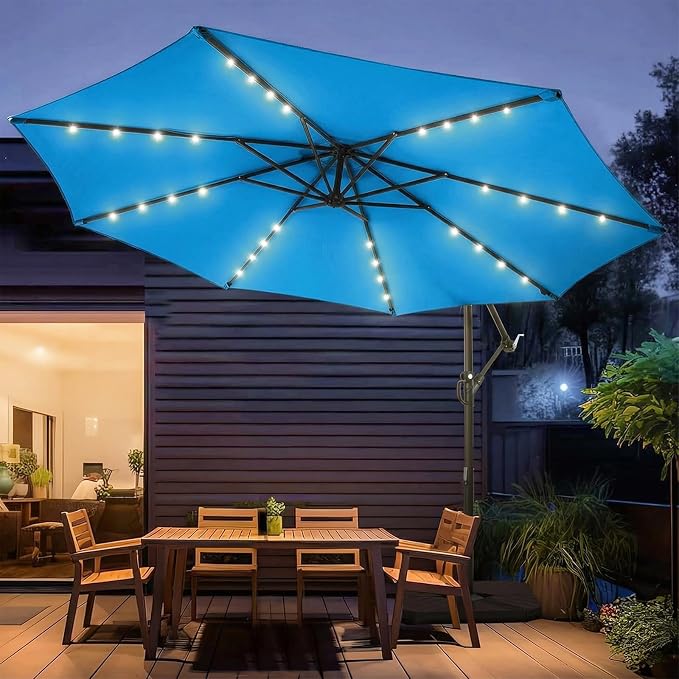wikiwiki 10ft Solar LED Patio Umbrella - Image 9