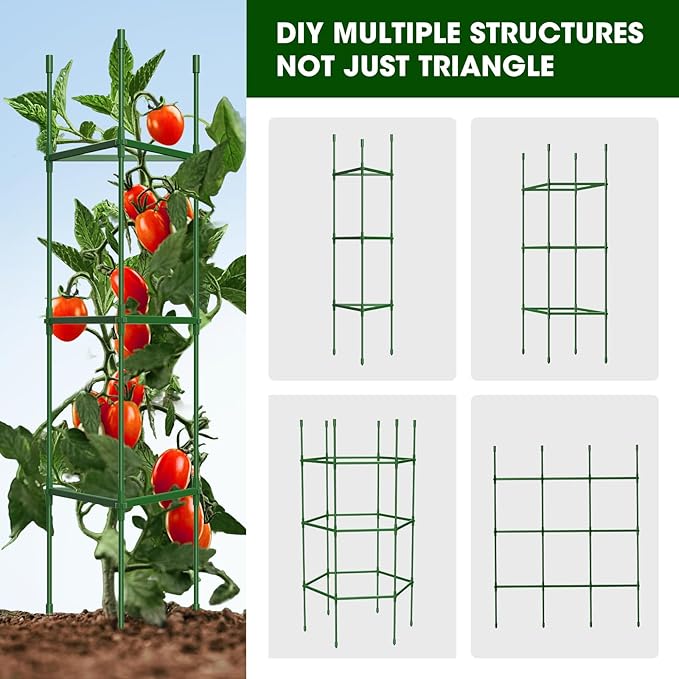 8 Pack Tomato Cages for Garden, Heavy Duty Adjustable Tomato Stake Support for - Image 4