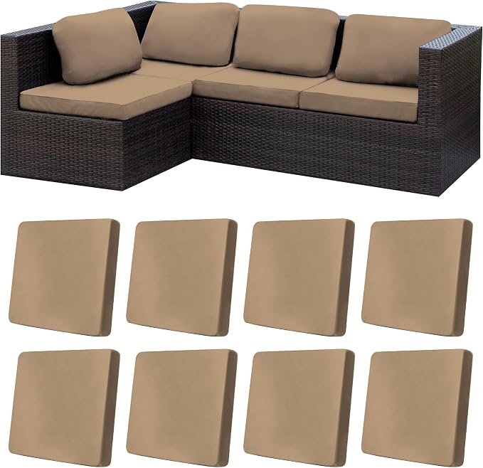 8Pcs Stretch Patio Cushion Covers, Outdoor Couch Covers Replacement, Outdoor by BIETYONE