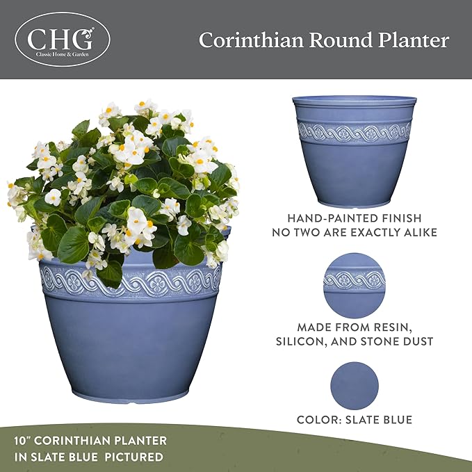 Classic Home and Garden Corinthian Round Planter - Image 2