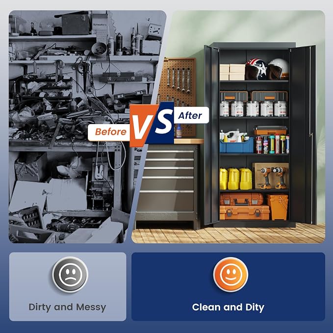 Yizosh Metal Garage Storage Cabinet - Image 7