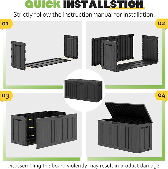 Outdoor Storage Box, Resin Deck Boxes Indoor and outdoor, Waterproof Storage - Image 7