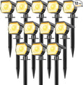 12 Pack Solar Spot Lights Outdoor, Solar Spotlights Outdoor Waterproof 2-in-1 by Peasur