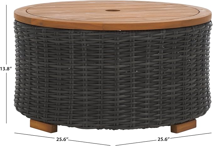 SAFAVIEH Couture Collection Anguilla Dark Grey Faux Wicker Indoor/Outdoor - Image 3