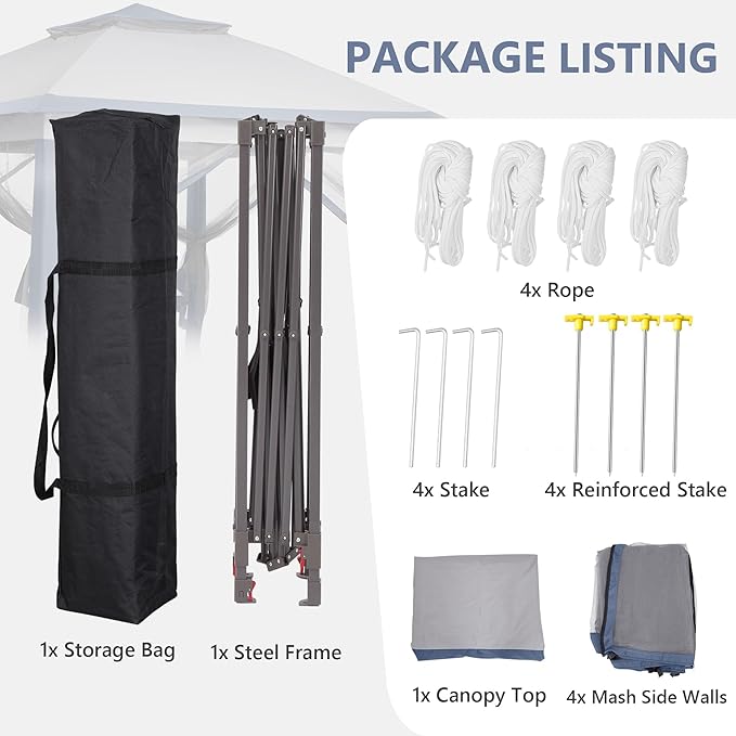 GDY 11x11 Pop Up Canopy Tent, Outdoor Canopy - Image 6
