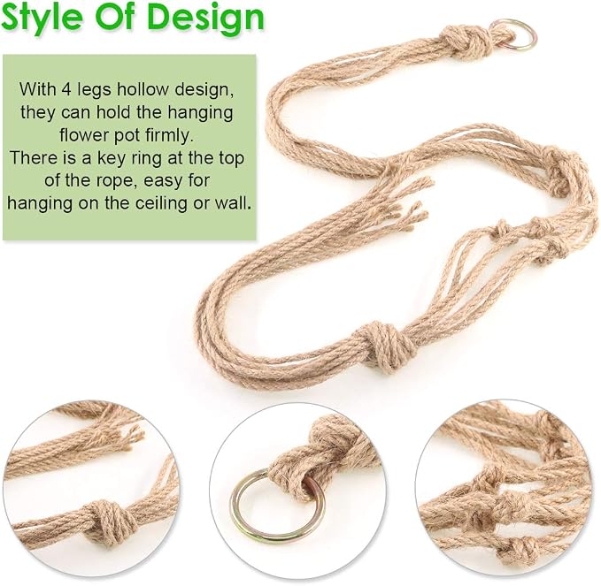 Keadic 6Pcs Macrame Plant Hanger, 3 Sizes Indoor Hanging Plant Holder Hanging - Image 5