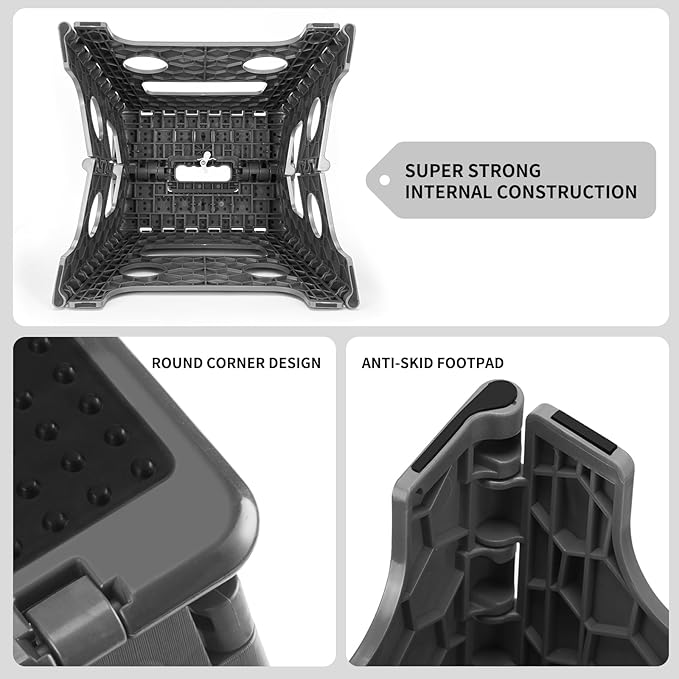 Delxo Folding Step Stool 13 inch Height Heavy Duty Foldable Step Stools - Image 6