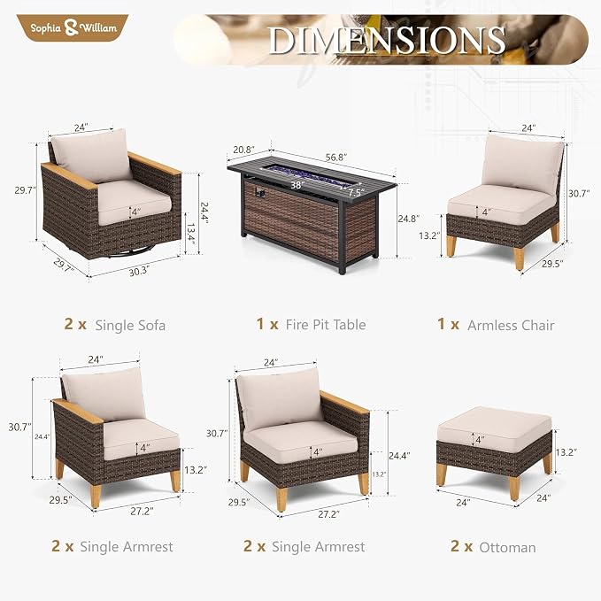Sophia & William Patio Furniture Set - Image 7