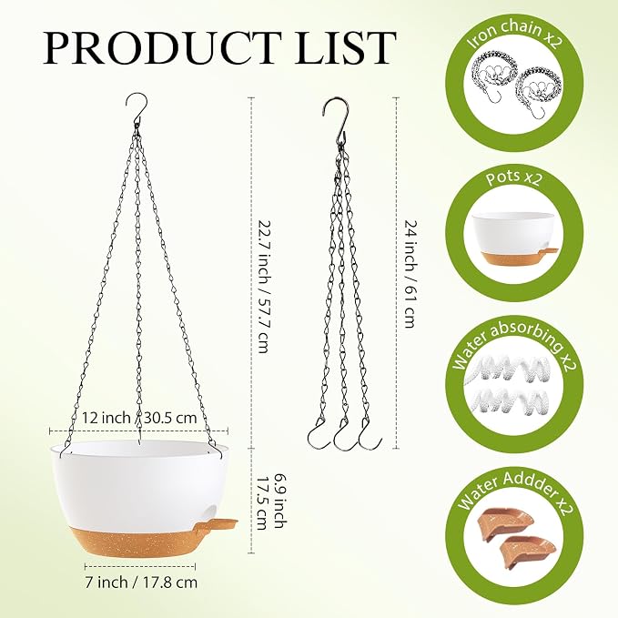 12 Inch Hanging Baskets 2 PC - Image 2