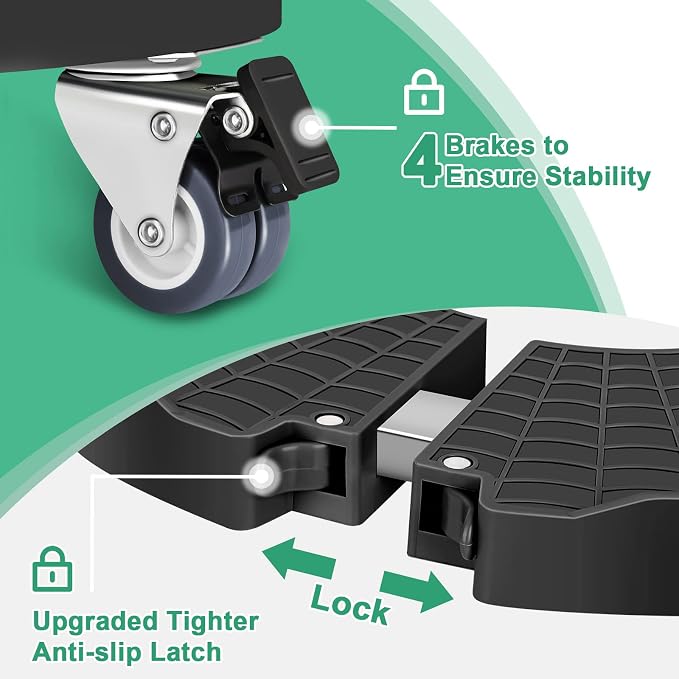 sanyi Plant Caddy with Wheels, 2 Pack 8-21" Adjustable Rolling Plant Stands - Image 5
