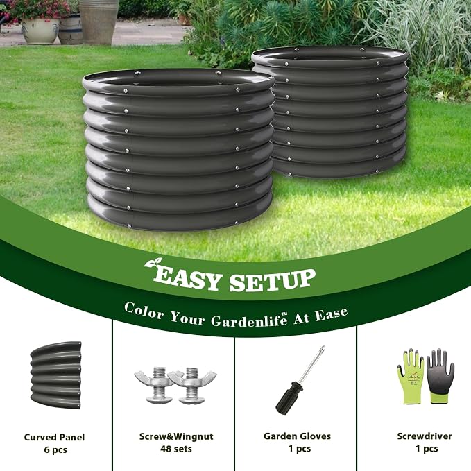 A ANLEOLIFE 2-Pack 3ft x 24” Tall Galvanized Raised Garden Beds Outdoor - Image 5