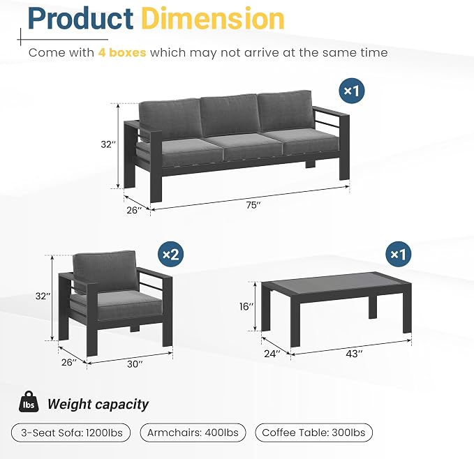 Solaste Aluminum Patio Furniture Set - Image 2