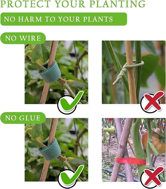 Green Garden Ties|Plant Ties for Climbing Plants 100 feet x1/2‘’in 3 - Image 5