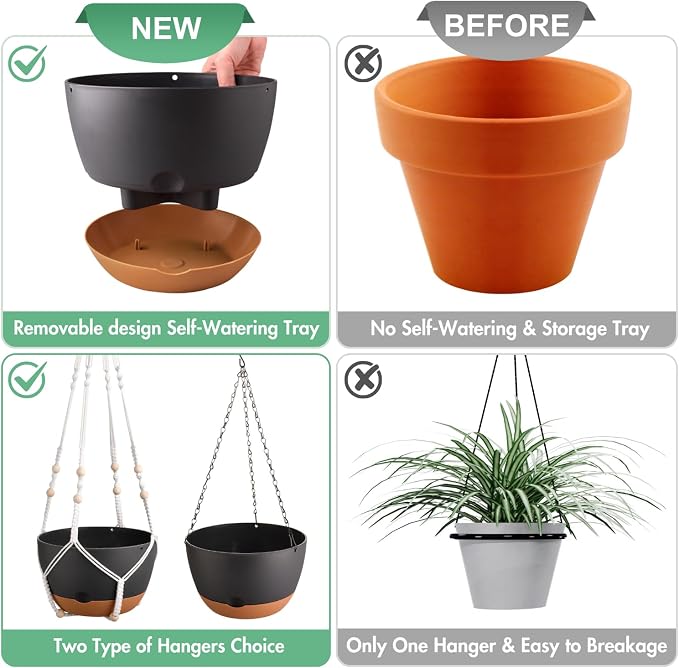 Set of 2-10 Inch Hanging Planters - Image 6