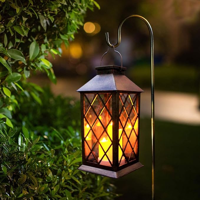 Solar Outdoor Lantern, Garden Hanging Waterproof Lanterns PVC Upgrade 3 LED - Image 9