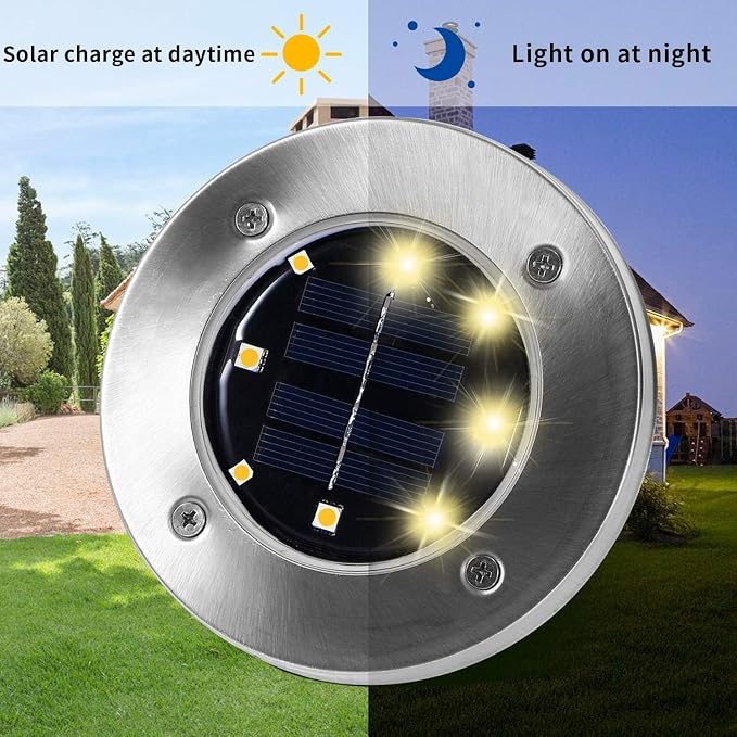 INCX 4.6 inch Solar Lights Outdoor Waterproof, 16 Pack Solor Ground Light - Image 4