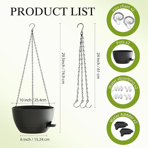 10 Inch Hanging Baskets 2 PC - Image 2