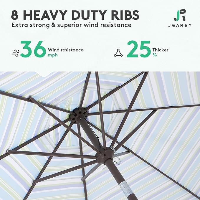 JEAREY 9FT Outdoor Patio Umbrella Outdoor Table Umbrella - Image 5