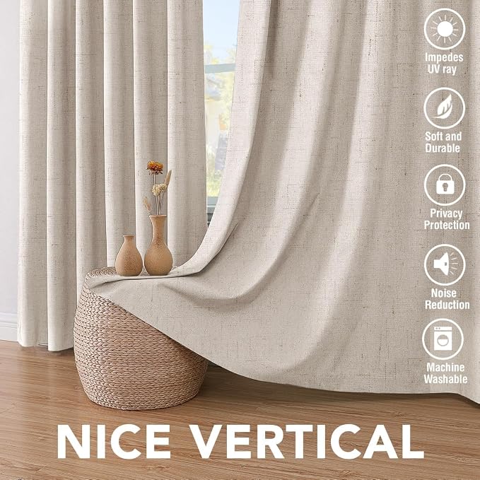 H.VERSAILTEX Linen Curtains 100% Blackout Curtains - Image 7