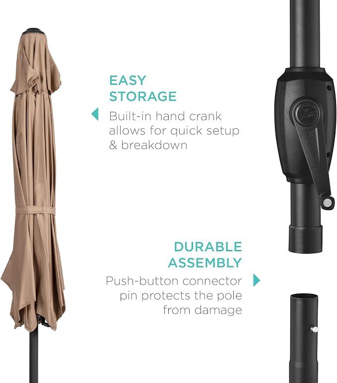Best Choice Products 7.5ft Heavy-Duty Round Outdoor Market Table Patio Umbrella - Image 6