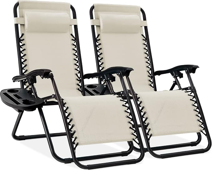 Best Choice Products Set of 2 Adjustable Steel Mesh Zero Gravity Lounge Chair by BestChoiceProducts