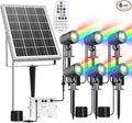 CLY Solar 6 in 1 RGB Spotlights Outdoor Garden, 10 Colors 12 Modes Solar Garden by CLY