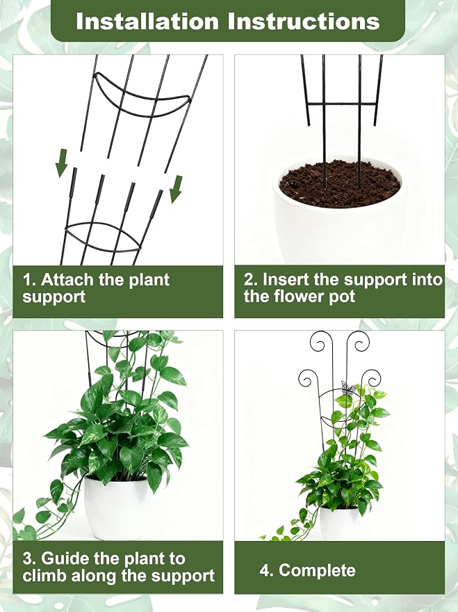 Metal Butterfly Trellis for Climbing Plants Indoor, 4 Pack 30 Inch Taller - Image 3