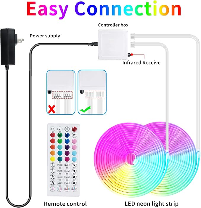 100ft LED neon Lights with Remote APP Control IP65 Waterproof Flexible Neon LED - Image 7