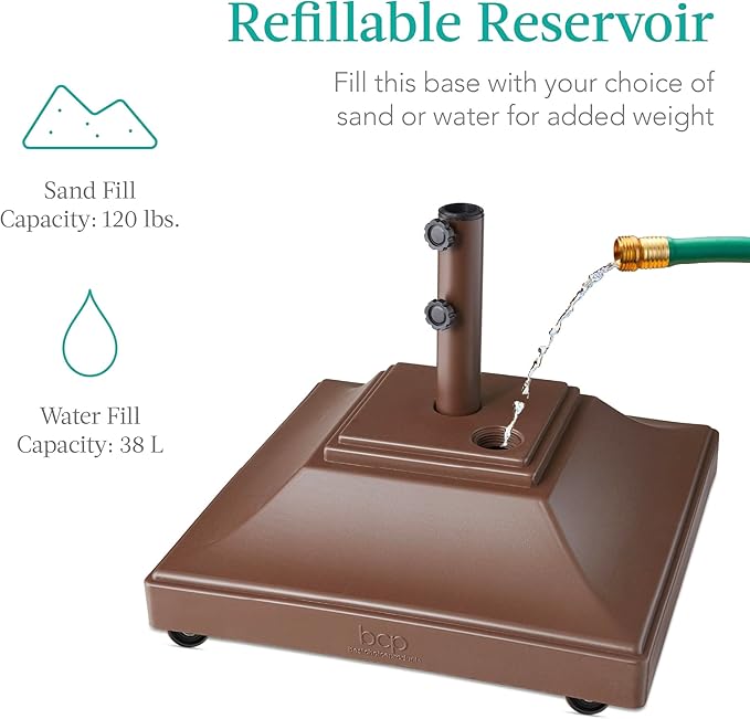 Best Choice Products Fillable Mobile Umbrella Base, Heavy Duty Base, Square - Image 4