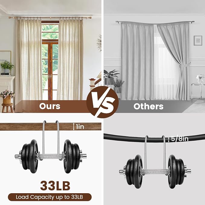 1” Diameter Curtain Rods Itself is 30 to 90 inch 1 Pack Fit 30-84 inch Window - Image 5