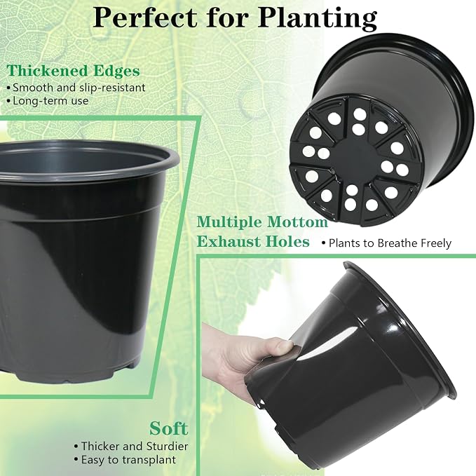 32-Pack 1.5 Gallon Nursery Pots, Thickened Soft Seed Starting Container - Image 3