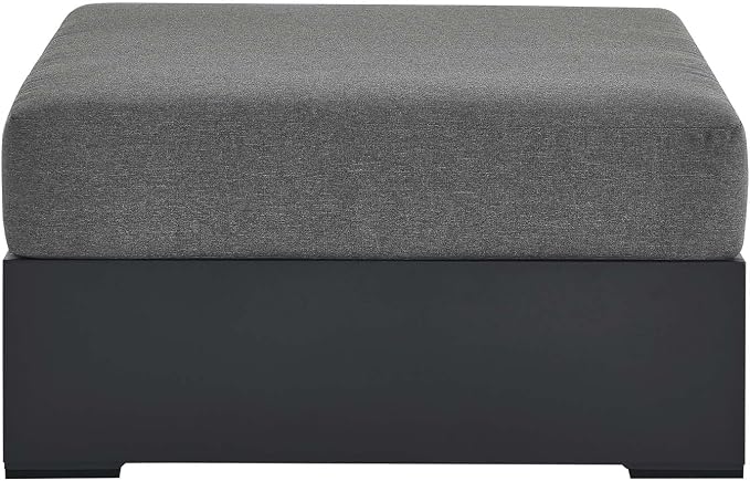 Modway Tahoe Aluminum Ottoman in Gray Charcoal - Image 4