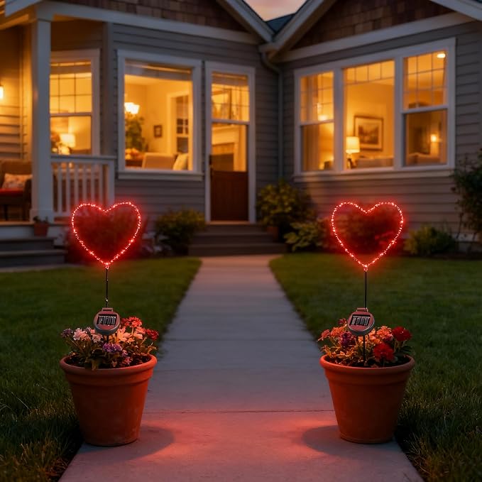 Solar Heart Garden Stake Light - Image 6