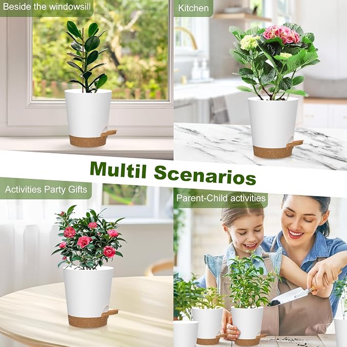 Self Watering Pots, 4 inch Flower Pots - Image 6