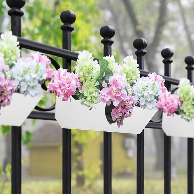 Railing Planters Outdoor Balcony 16 Inch Deck Over The Railing Planter Boxes - Image 2